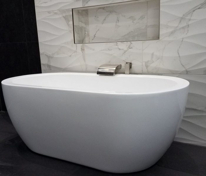bath remodel with freestanding tub